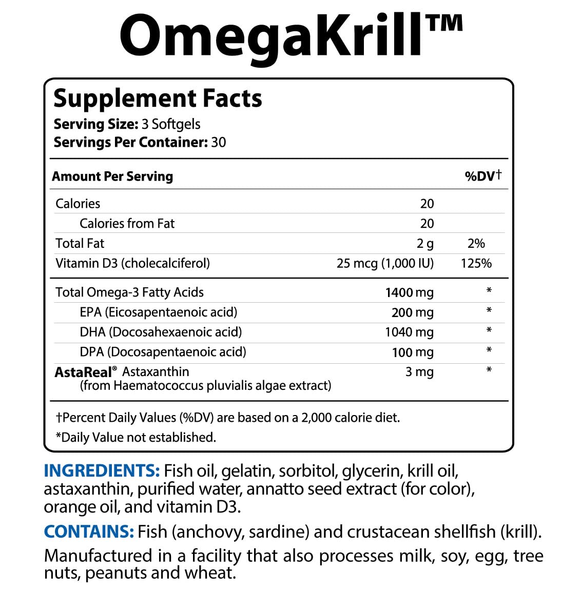 BioTrust OmegaKrill bottle label shows GMP quality indicators