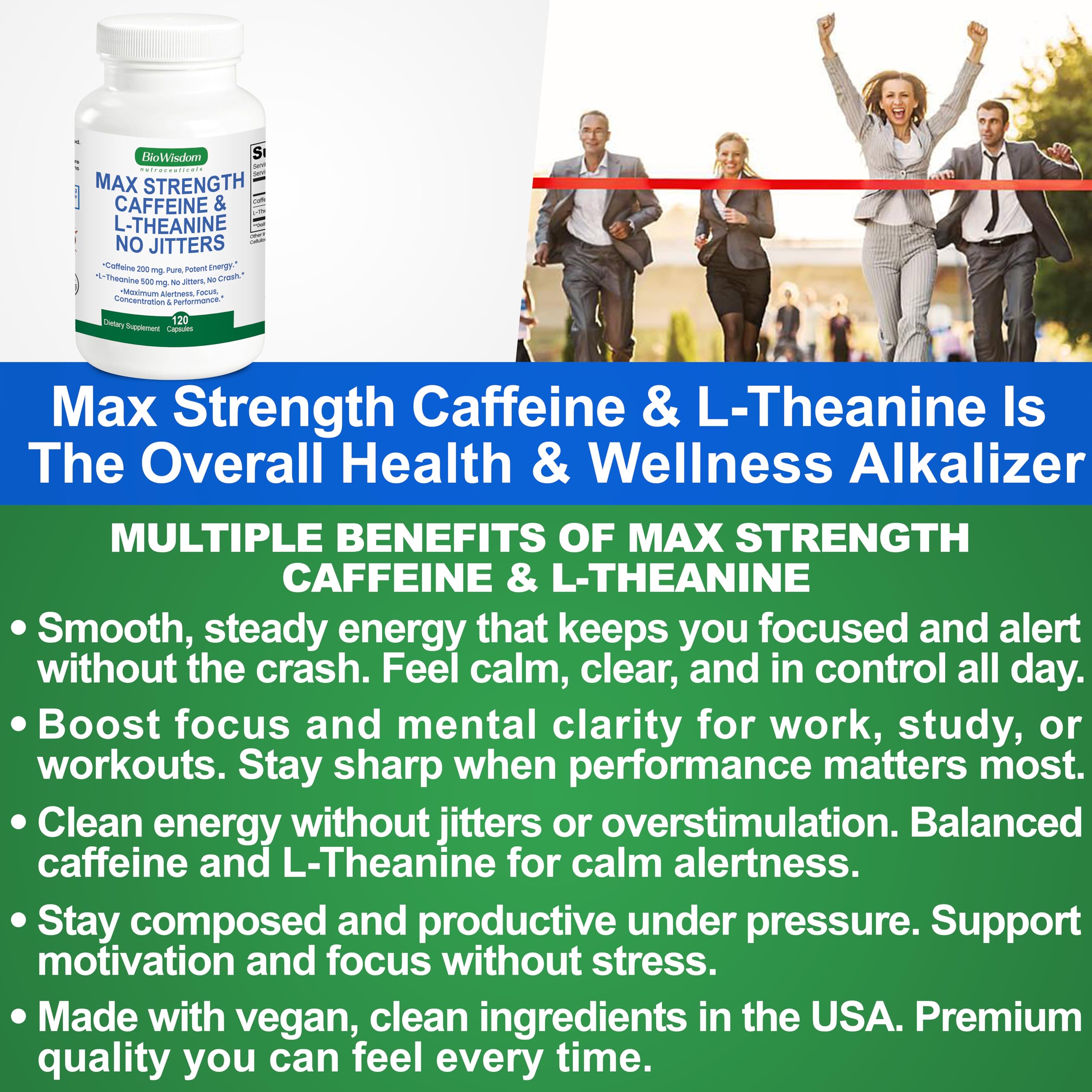 BioWisdom Max Strength capsule in hand illustrating portable energy.