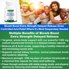 BioWisdom Bicarb Boost label illustrates optimized electrolyte balance and alkalinity