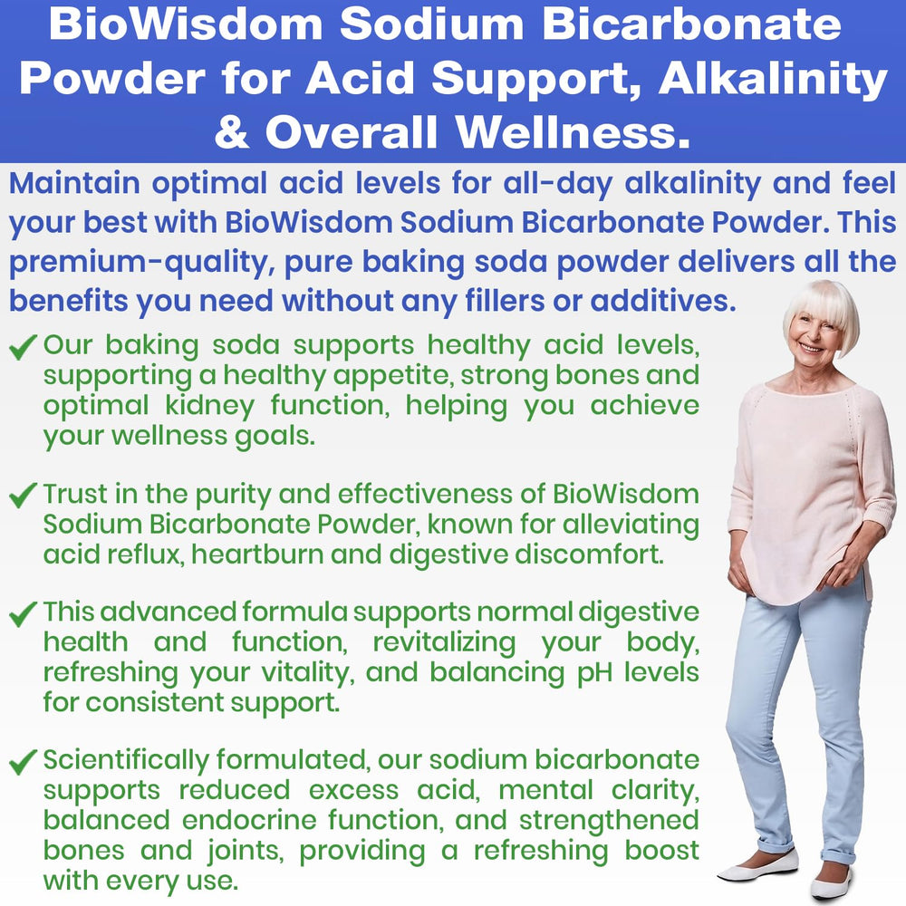 BioWisdom Sodium Bicarbonate Powder aluminum-free clean-label option for pure baking.