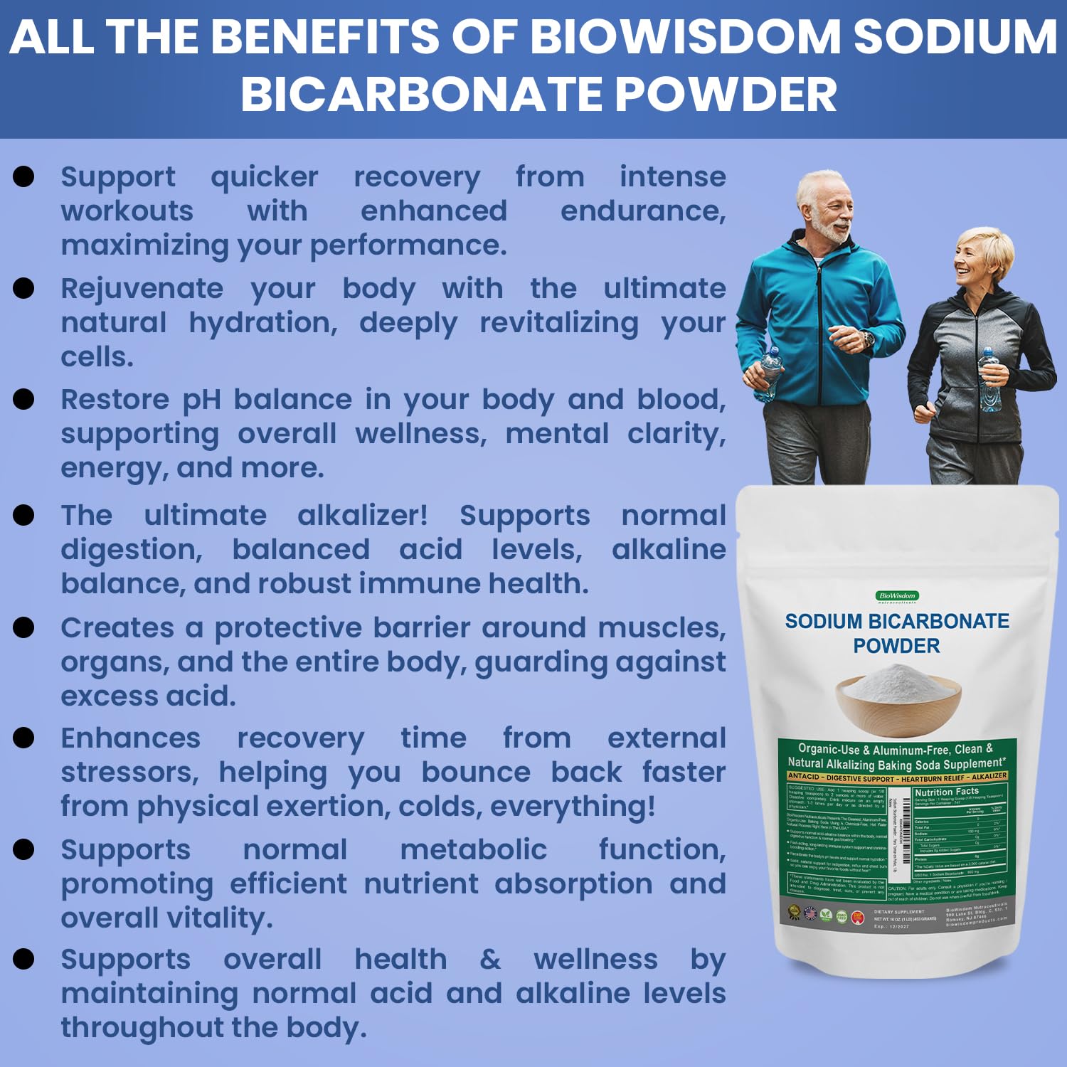 BioWisdom Sodium Bicarbonate Powder OMRI-listed organic option for kitchen use.