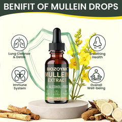 BIOZQYNK Mullein Drops label front highlights natural plant ingredients.