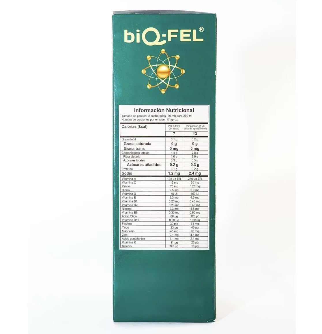 BiQFEL 500ml label highlighting plant-based daily nutrition.