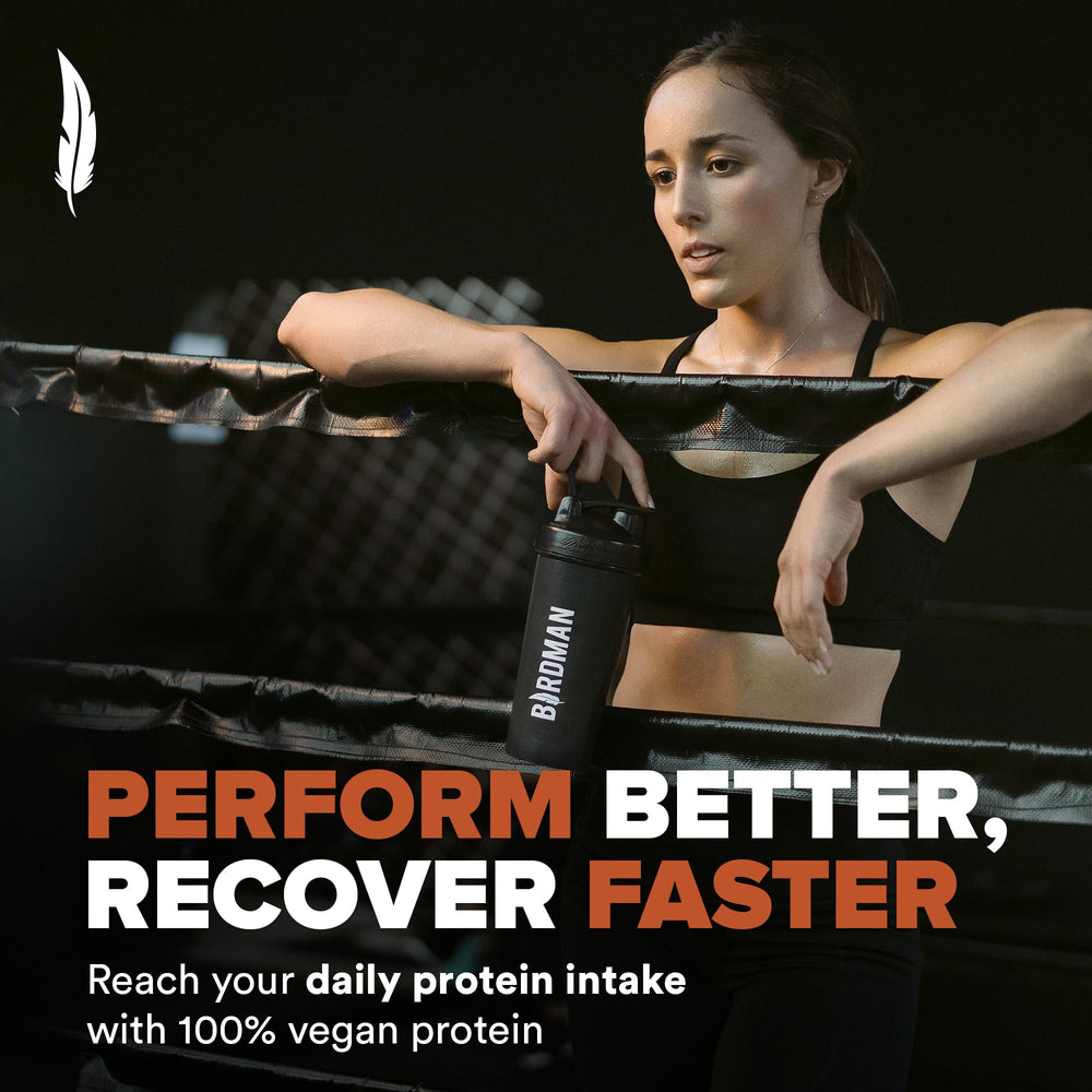 Birdman Falcon Performance shaker cup with powder ready for fueling.