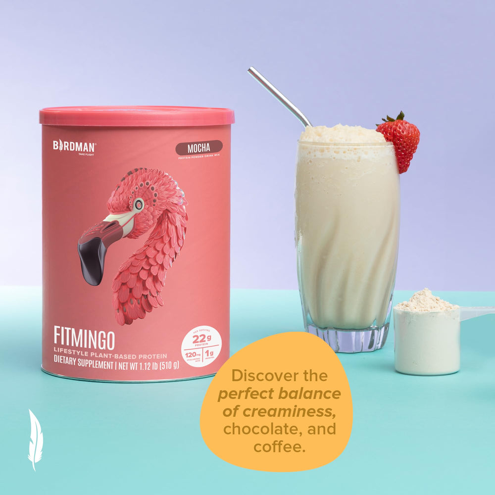 Morning routine with Fitmingo blueberry shake for energy during workouts.