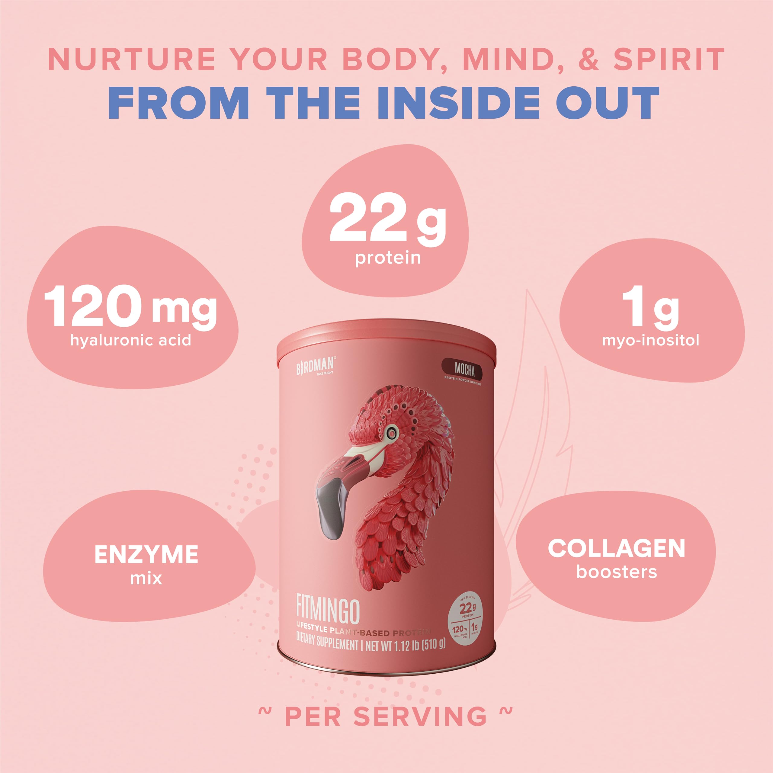 Glass of Fitmingo blueberry shake on table for dairy-free hydration.