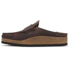 Birkenstock Naples G Habana Oil leather strap closeup showing durable construction and arch support