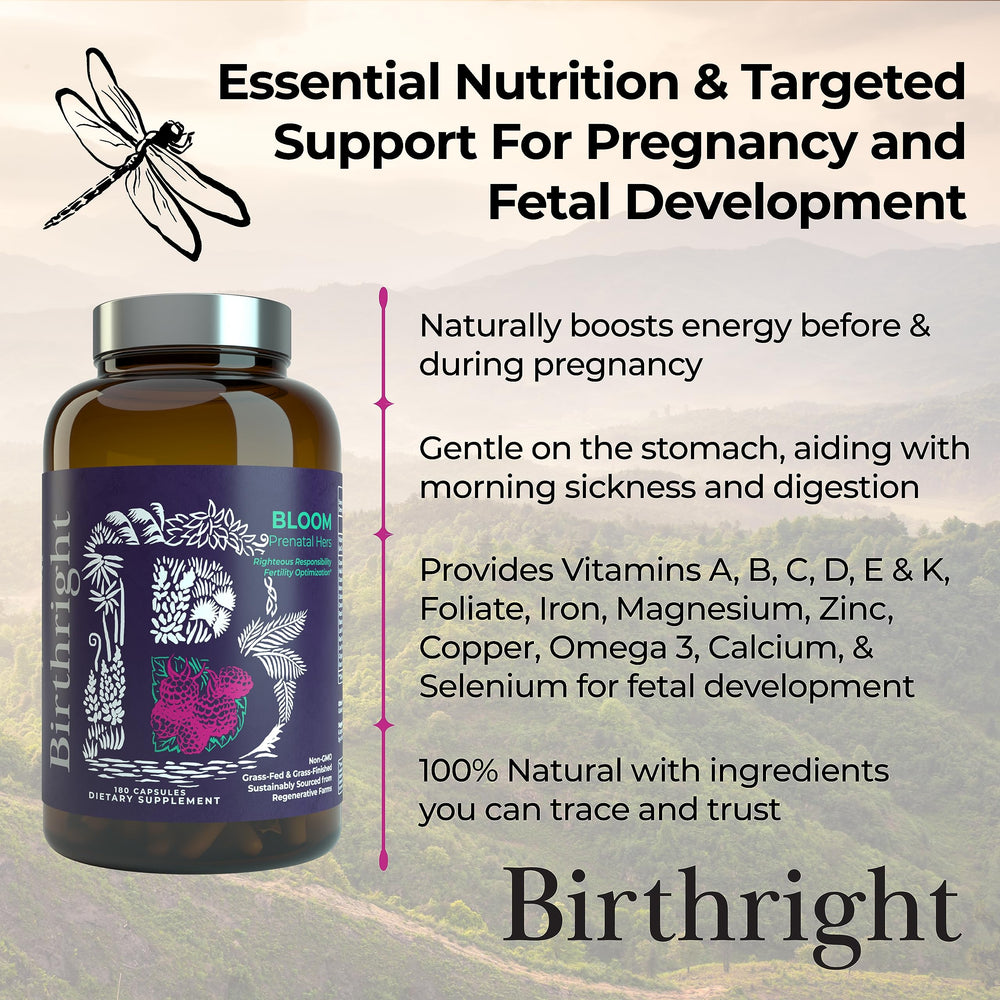 Birthright Bloom bottle sits on your counter for a simple daily routine.