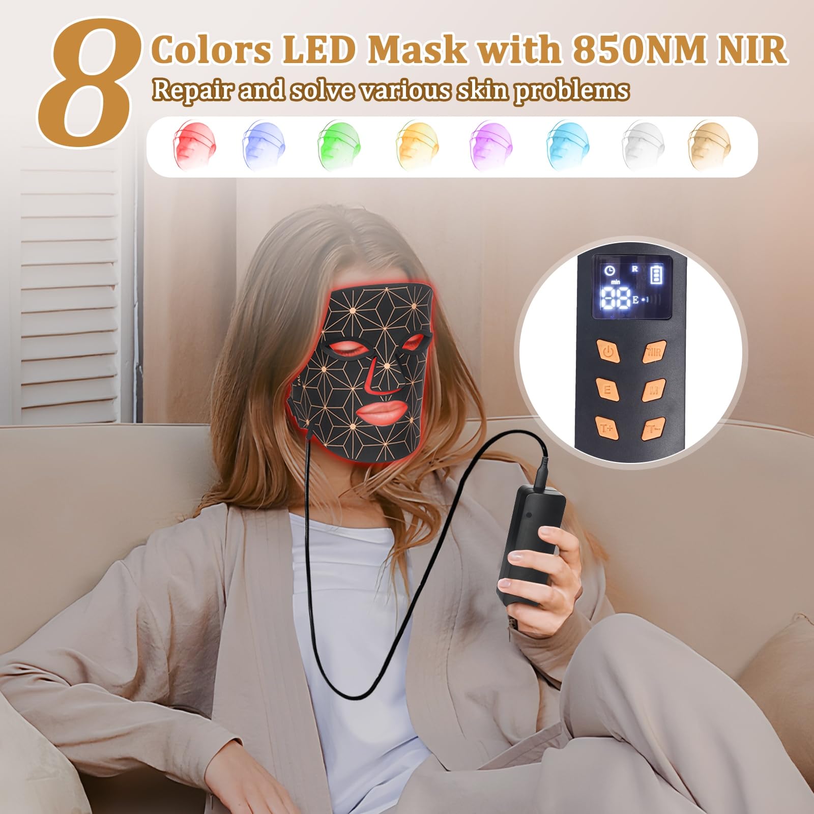 biuufish red light mask led beads closeup dense array for coverage