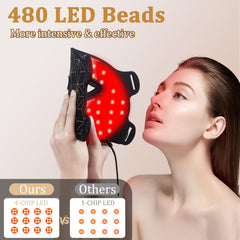 biuufish red light mask side worn view highlighting secure fit