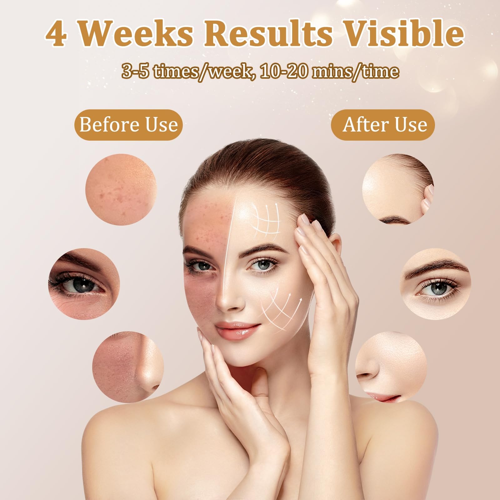 biuufish red light mask wearing on face demonstration for travel or daily routine