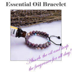 Closeup of adjustable Bivei diffuser bracelet showing lava beads