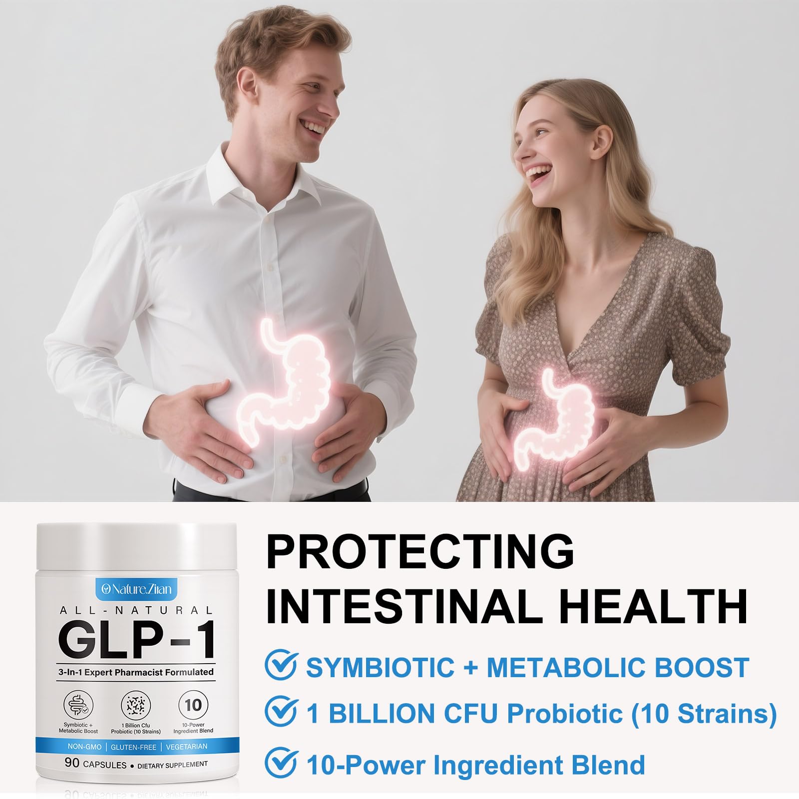 Bivinke GLP-1 capsules close-up highlighting smooth texture for easy daily use