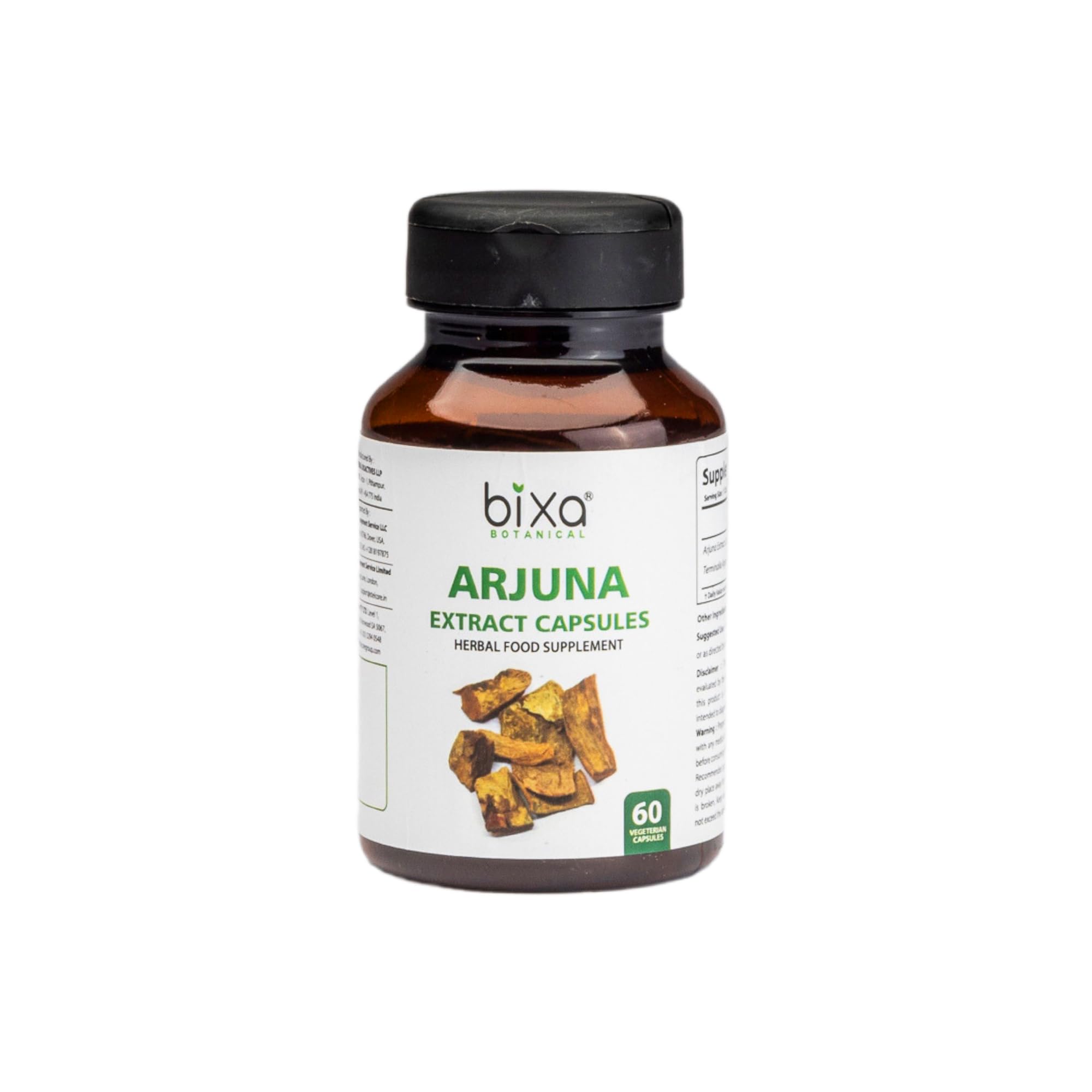 Bixa Botanical Arjuna capsules bottle offers convenient daily use for holistic support.