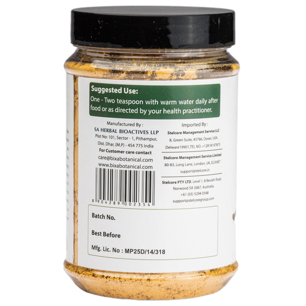 Open jar of Bilva Powder by Bixa Botanical.