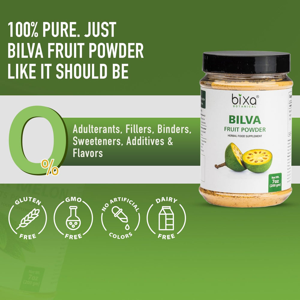Bilva Powder stirred into juice for a simple after-meal routine.