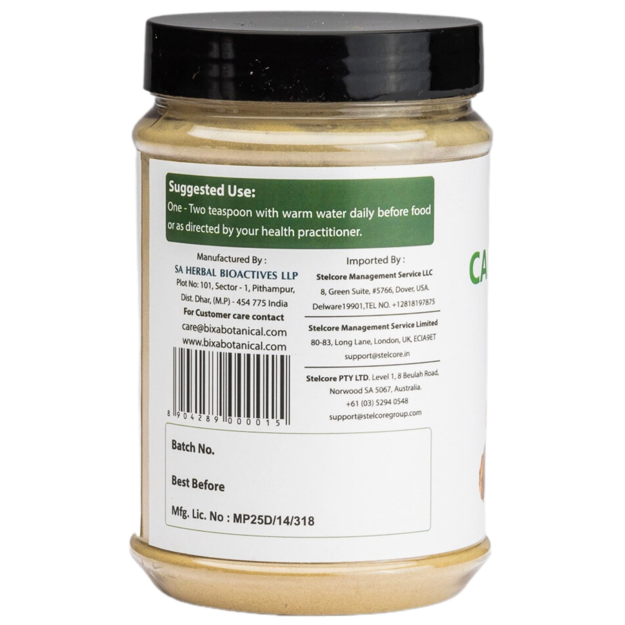 Caralluma Fimbriata powder bottle by Bixa Botanical on a clean surface