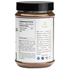Bixa Botanical Cassia Fistula jar close-up shows smooth powder texture ideal for mixing