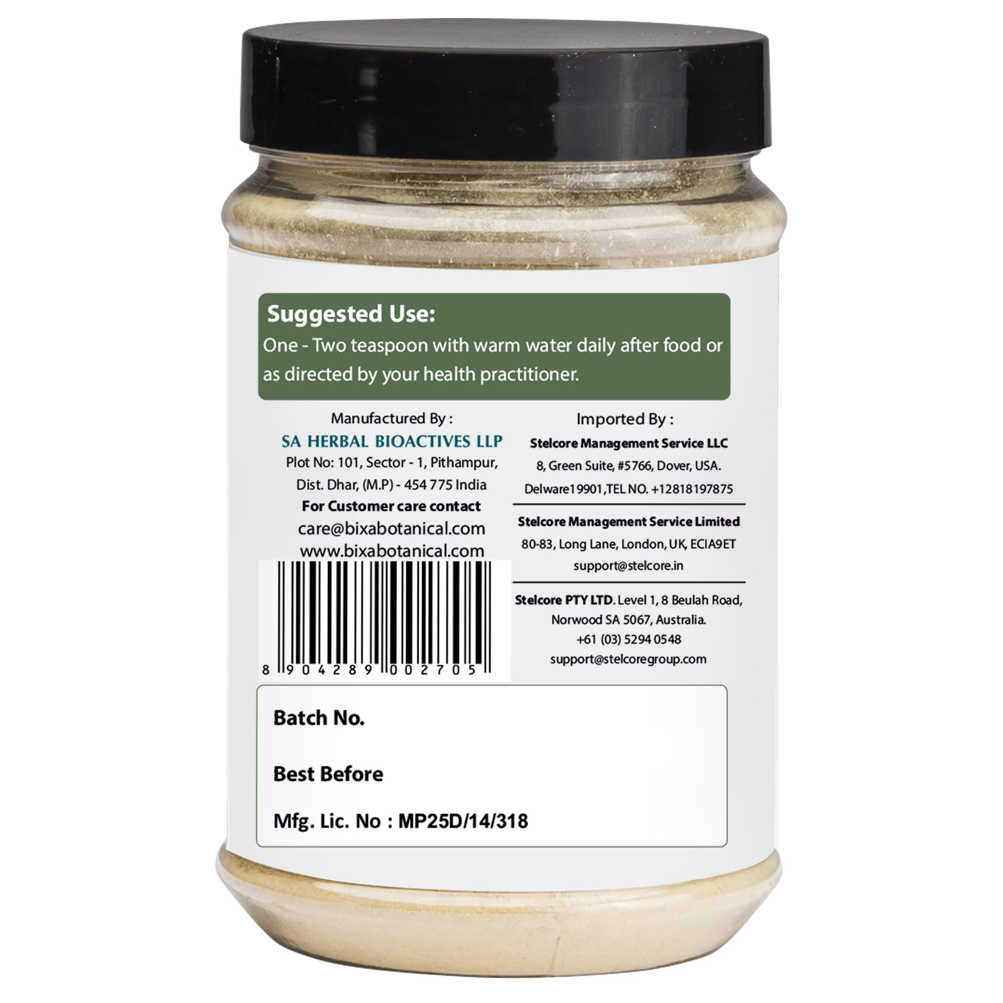 bixa BOTANICAL Chopchini root powder closeup, showing fine texture for consistent blending.