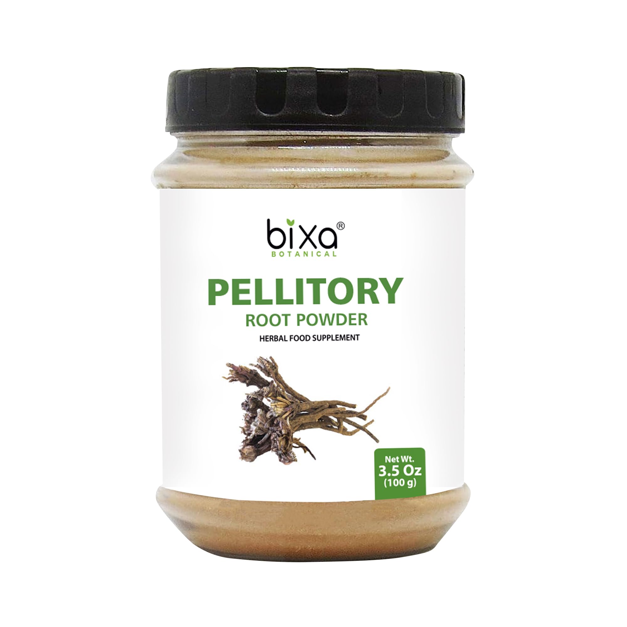 Bixa Botanical Pellitory Root Powder packaging for easy daily use