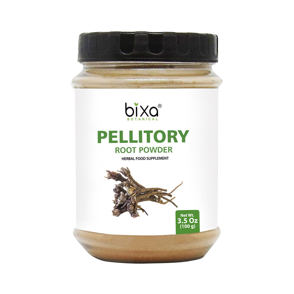 Bixa Botanical Pellitory Root Powder packaging for easy daily use