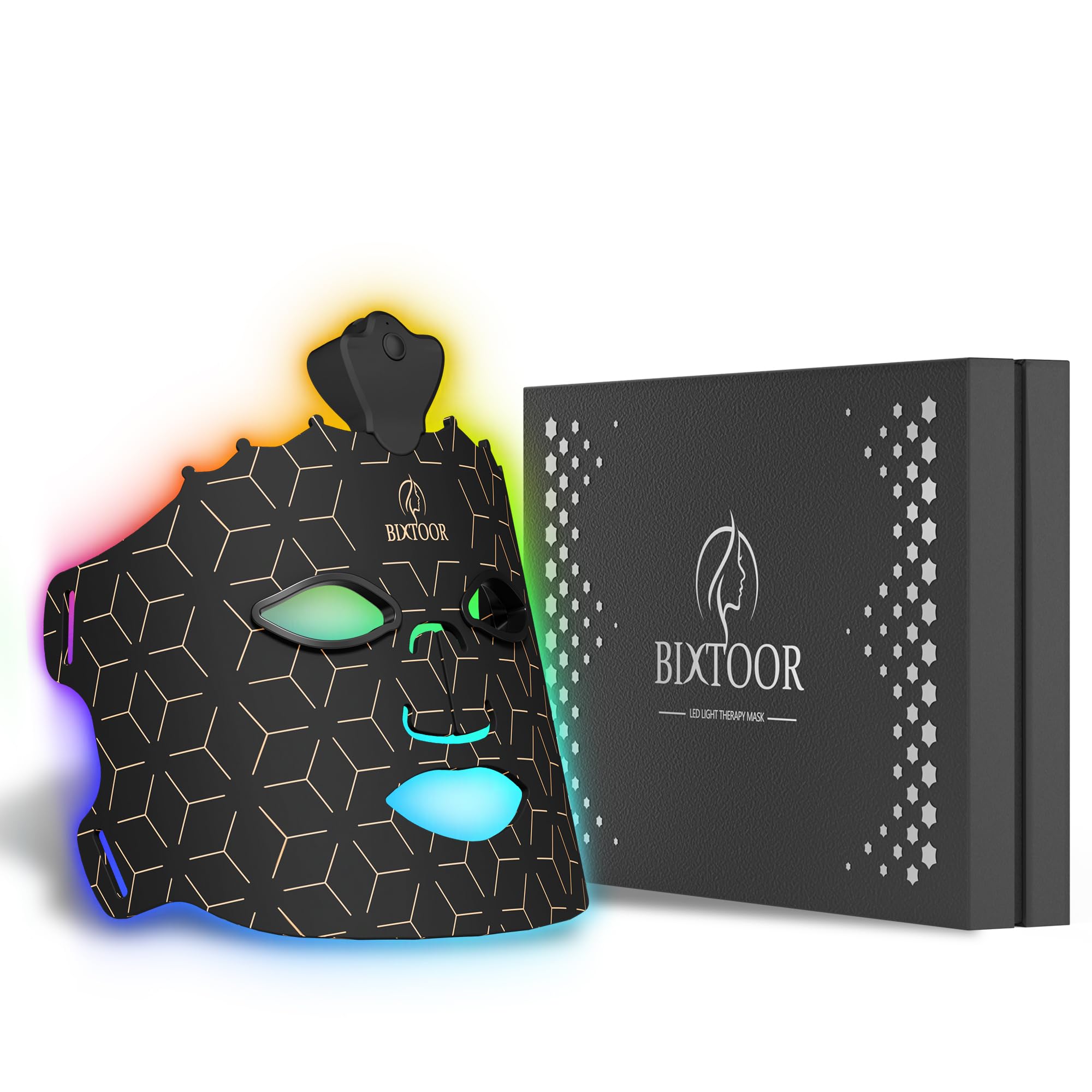 Bixtoor red light mask front view for at home anti aging care