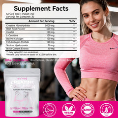 BIYODE Creatine powder sticks pink drink mix ready to shake for workouts