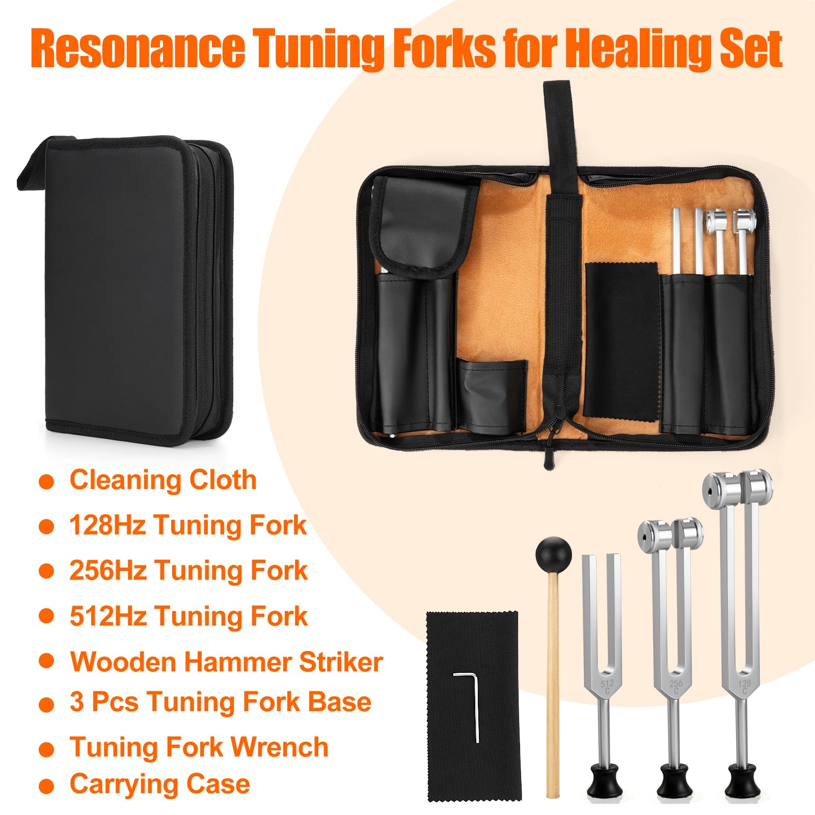 Bjabtan 128Hz-256Hz-512Hz forks highlight precise frequencies for focus