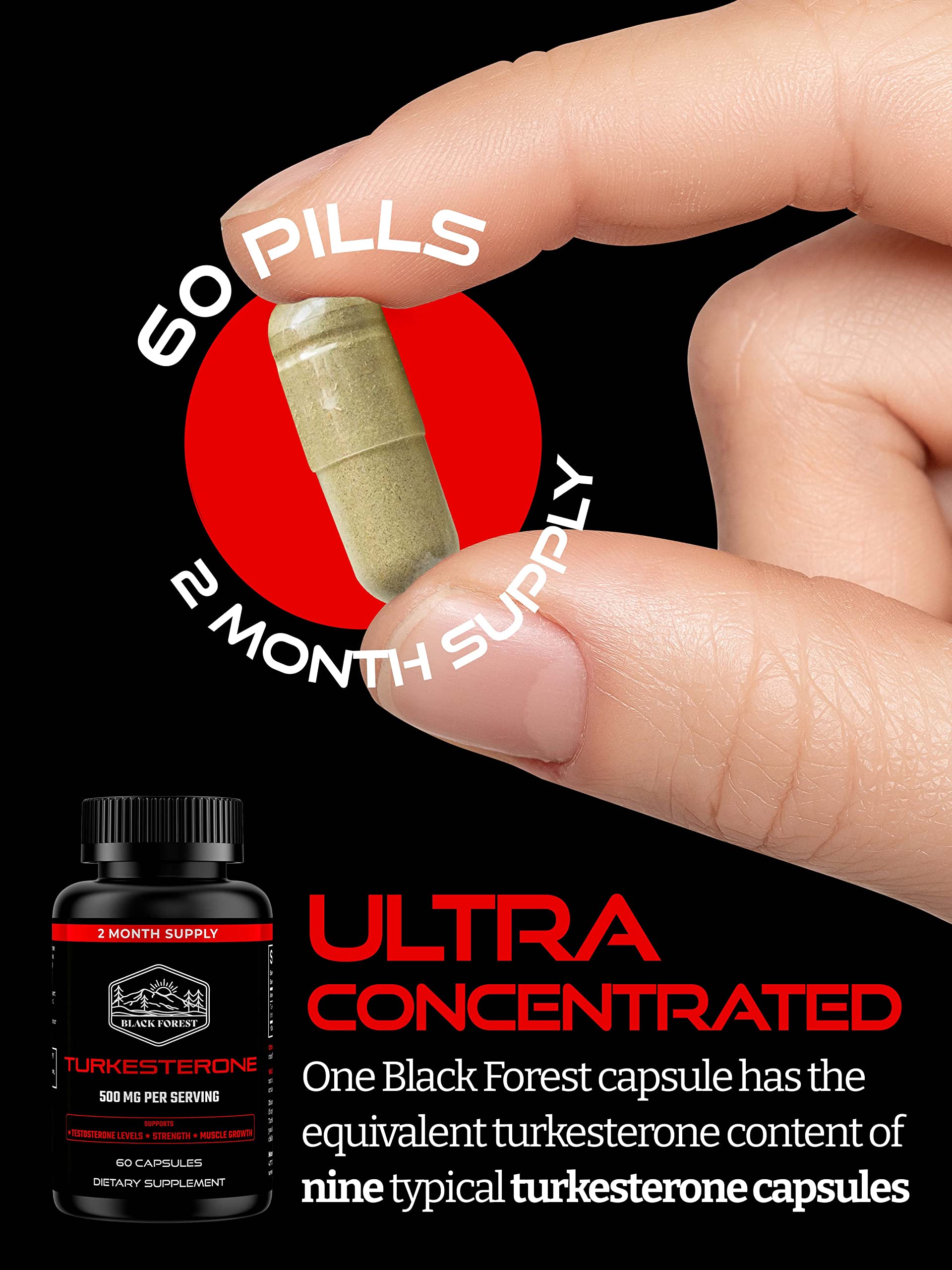 USA-made in GMP facility badge on Turkesterone bottle for safety.