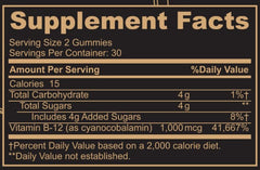 Close-up of raspberry B12 gummies by Black Girl Vitamins, chewy texture and color.