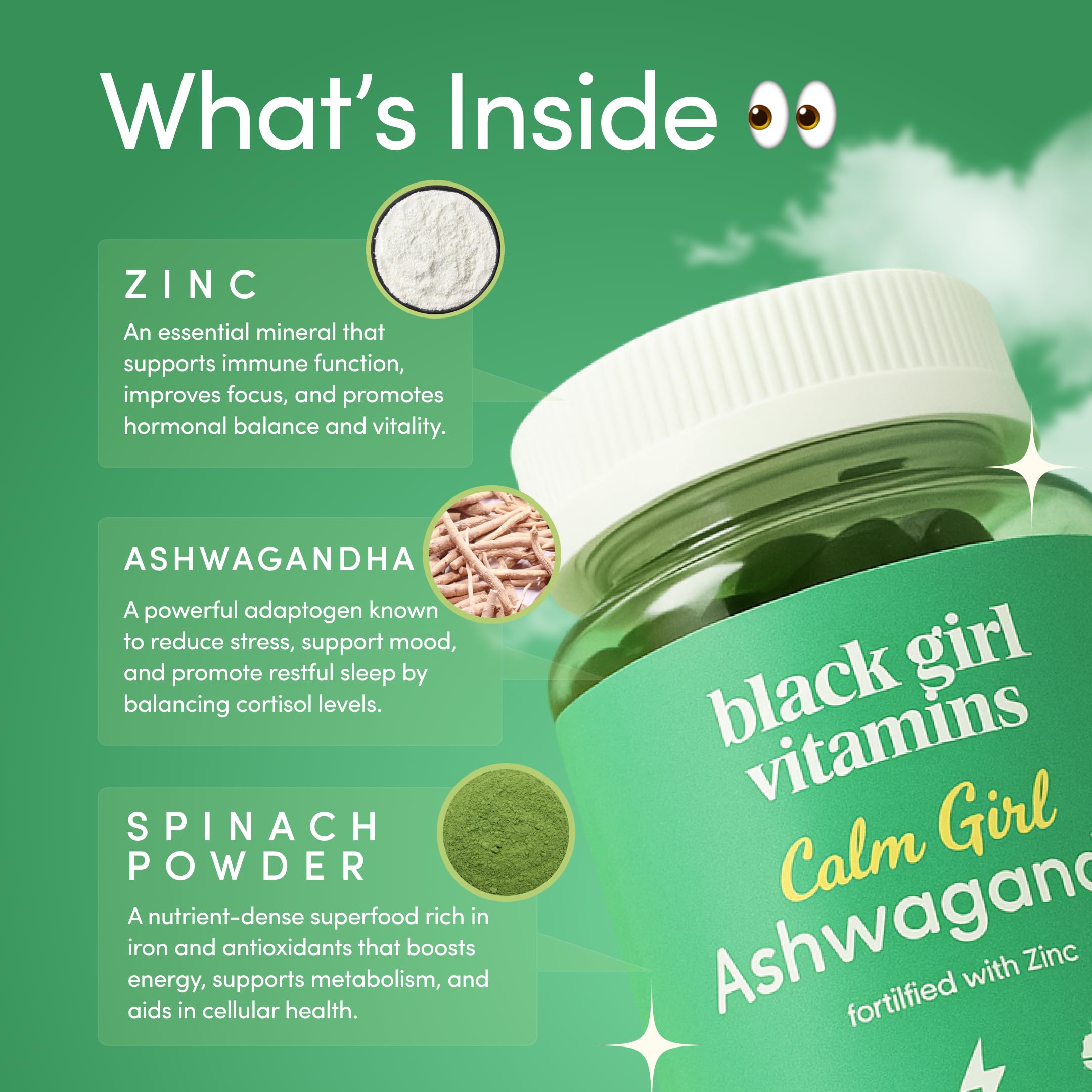 Calm Girl Ashwagandha gummies from Black Girl Vitamins for calm focus.