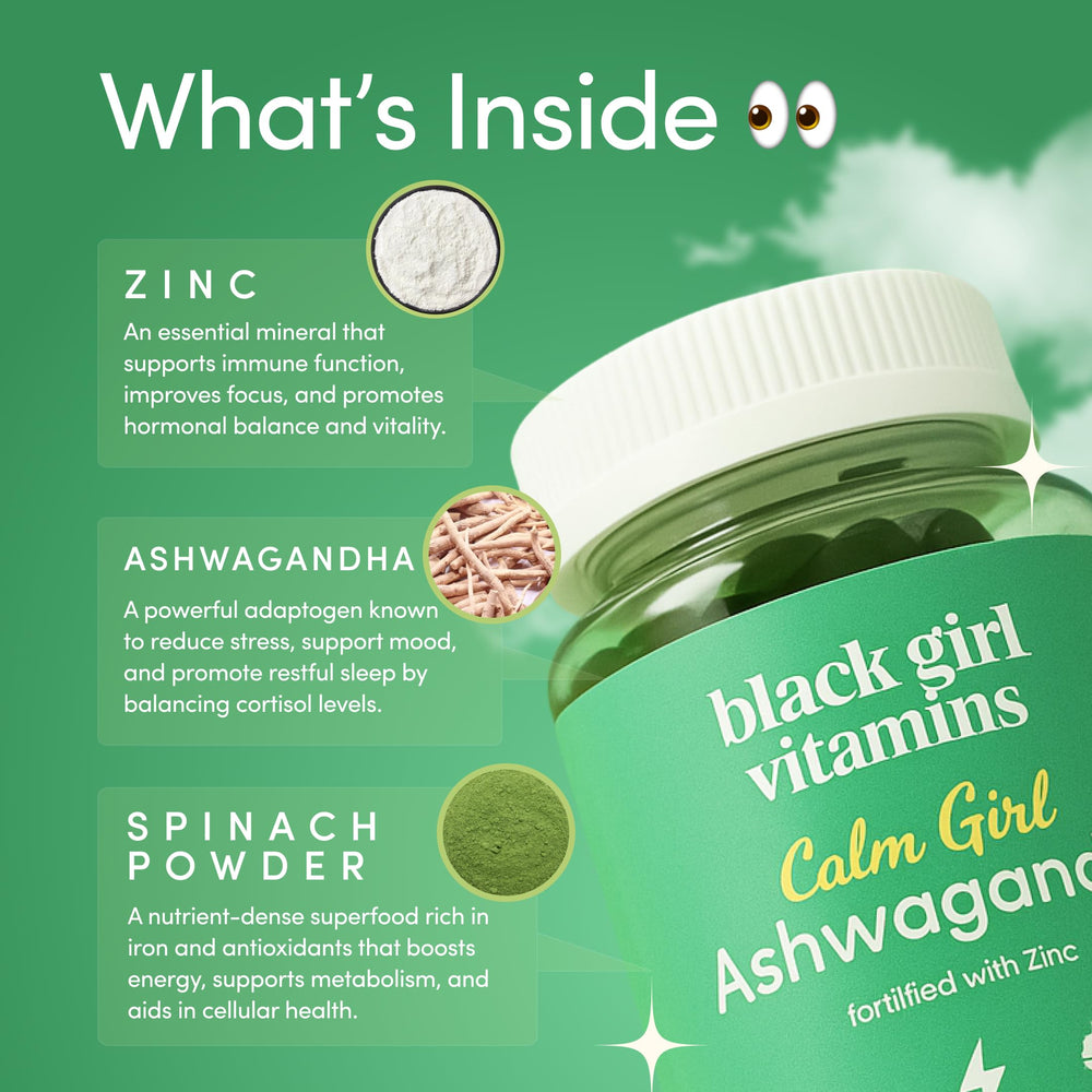 Calm Girl Ashwagandha gummies from Black Girl Vitamins for calm focus.