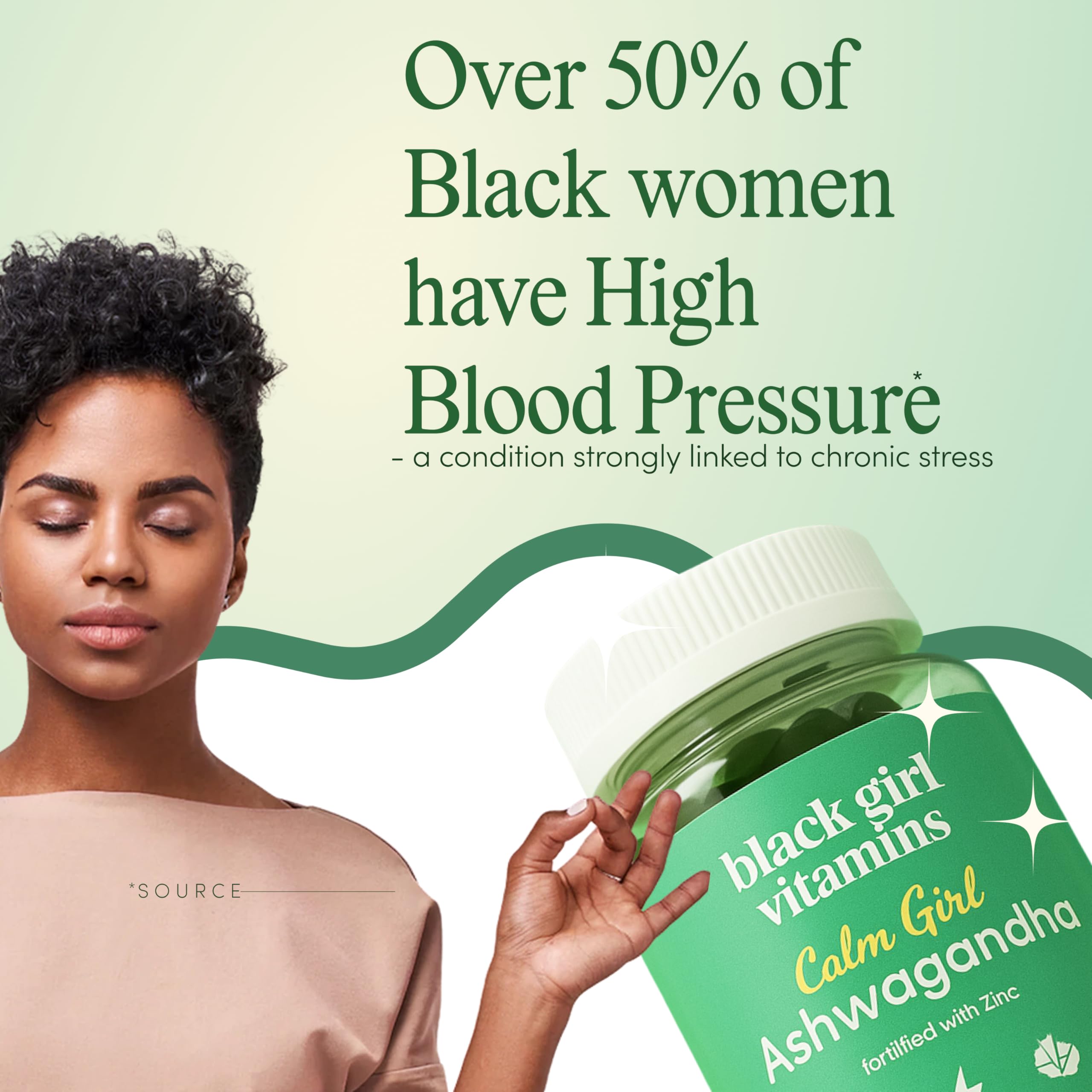 Close-up of Calm Girl label showing vegan formula for daily use.