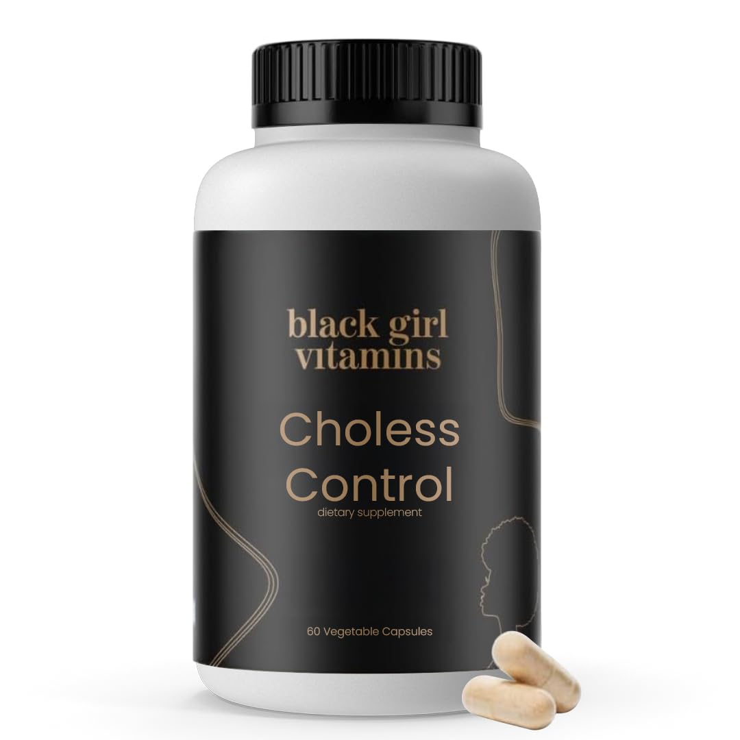 Black Girl Vitamins Choless bottle front view highlighting heart health support.