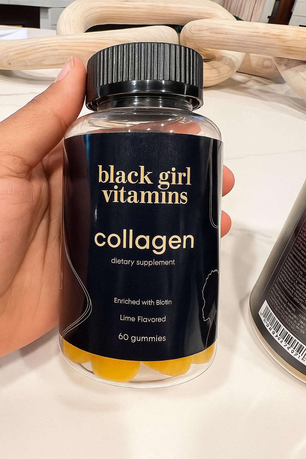Black Girl Vitamins collagen gummies daily routine with two gummies, gluten-free and dairy-free.