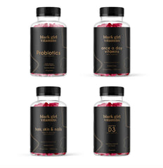 Black Girl Vitamins D3 Gummies bottle for daily energy support.