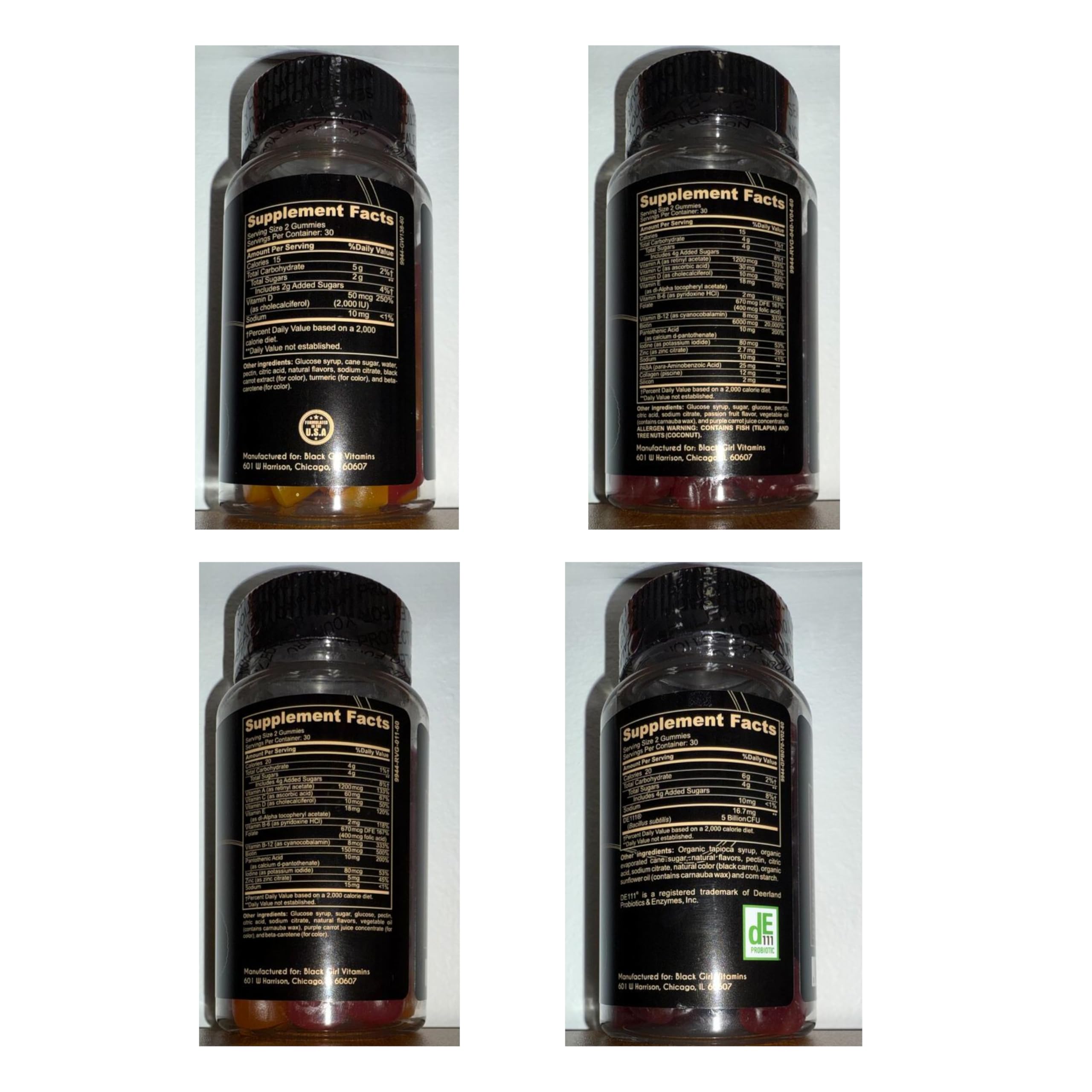 Black Girl Vitamins complete wellness set on a tidy countertop.
