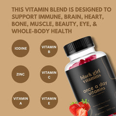 Black Girl Vitamins Once a Day USA-made badge, signaling quality you can trust.