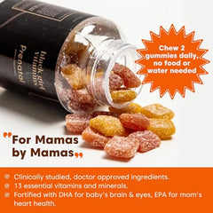 Black Girl Vitamins Prenatal Gummies ingredients label highlights folate, choline, and omega-3s.