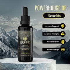 Black Lotus Shilajit resin dissolving in water for daily balance.