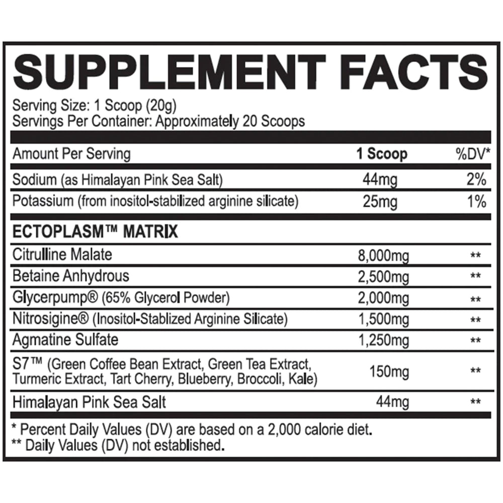 Black Magic Ecto Plasm sherbet pop scoops highlighting hydration-focused pre-workout use