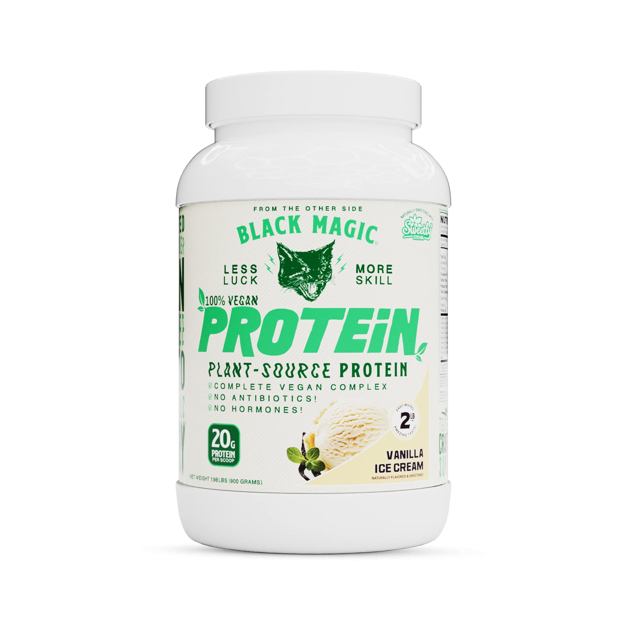Black Magic vegan protein vanilla ice cream tub for post-workout fueling