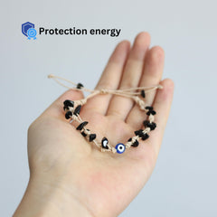 Handcrafted Black Obsidian Bracelet showcasing natural beads and artisanal design.