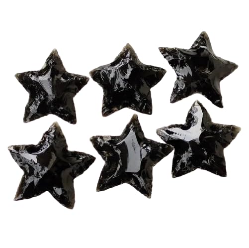 Black Obsidian Stars front view for jewelry making and crystal craft projects.