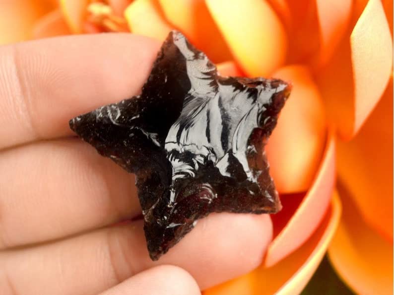 Black Obsidian Stars puffy surface ideal for dimensional jewelry charms.