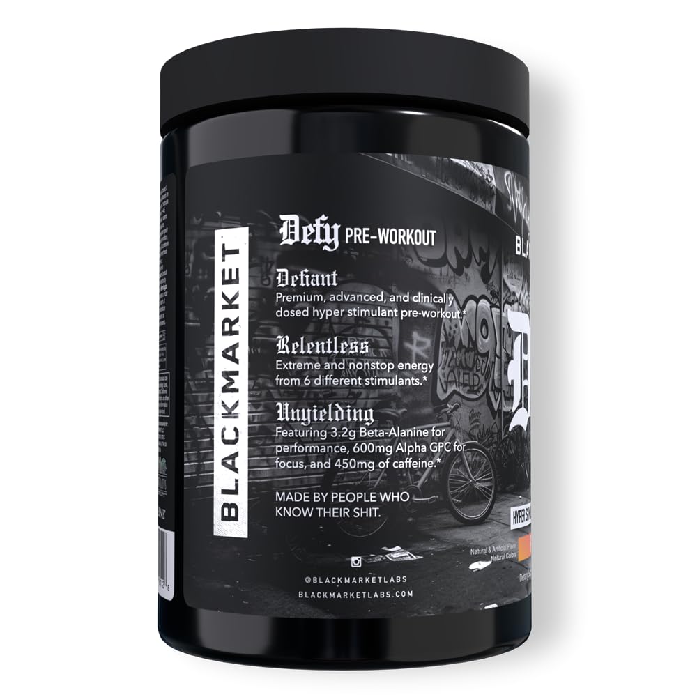 BLACKMARKET DEFY 450mg caffeine matrix for sustained energy and focus