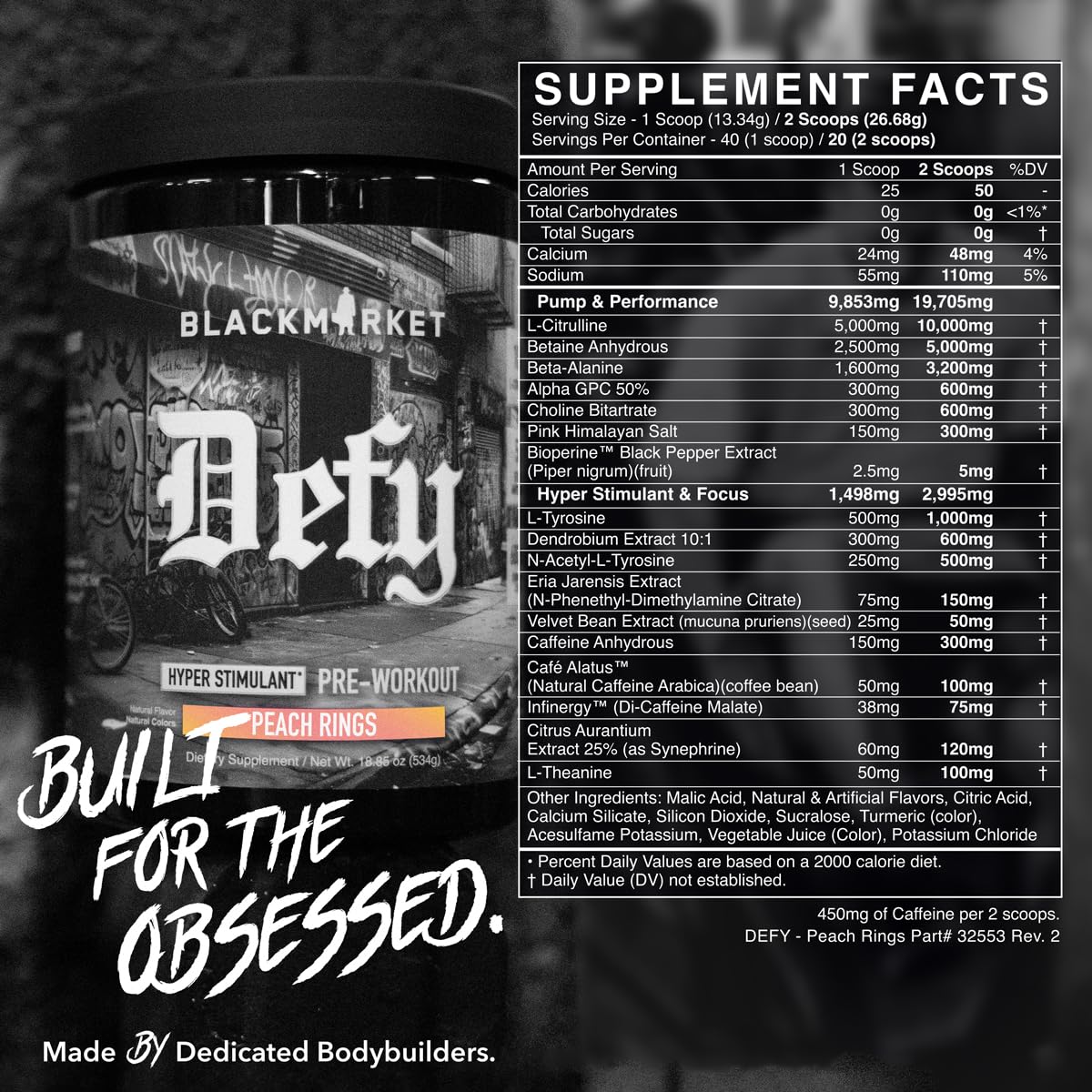 Beta-alanine endurance support in BLACKMARKET DEFY