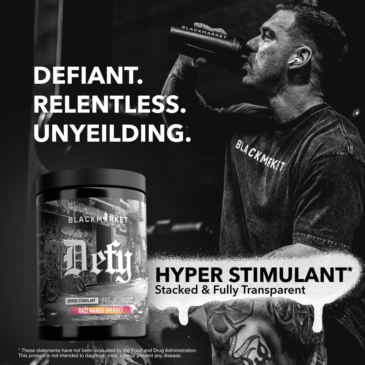 BLACKMARKET DEFY scoop ready for precise pre-workout serving.