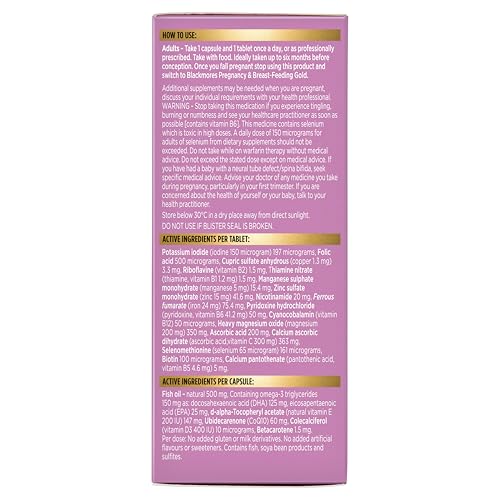 Blackmores Conceive Well Gold capsules close-up emphasizing omega-3