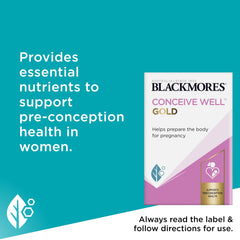 Blackmores Conceive Well Gold packaging box in view